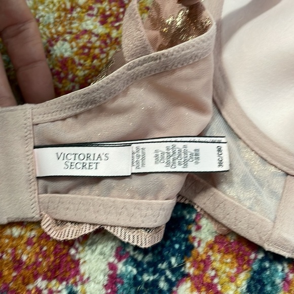 Victoria’s Secret Elegant Sparkly Pink Metallic Floral Sequins Dream Angels Bra - Picture 7 of 11